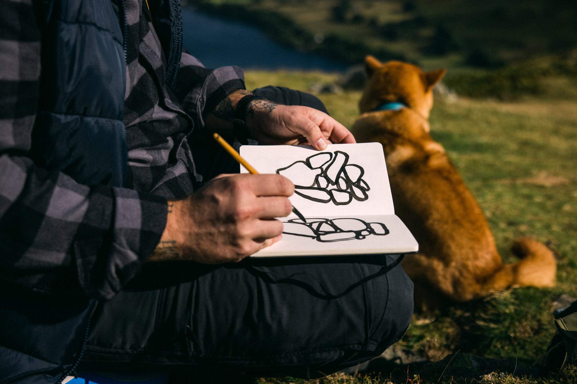 A collage of Jeffrey Bowman in his MINI Cooper S ALL4 Countryman Plug-In Hybrid traveling through England’s Lake District National Park.